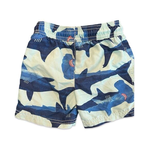 EUC Shark Swimsuit Set - Rashguard Top & Swim Trunks - Size 2/3T - Picture 2 of 4